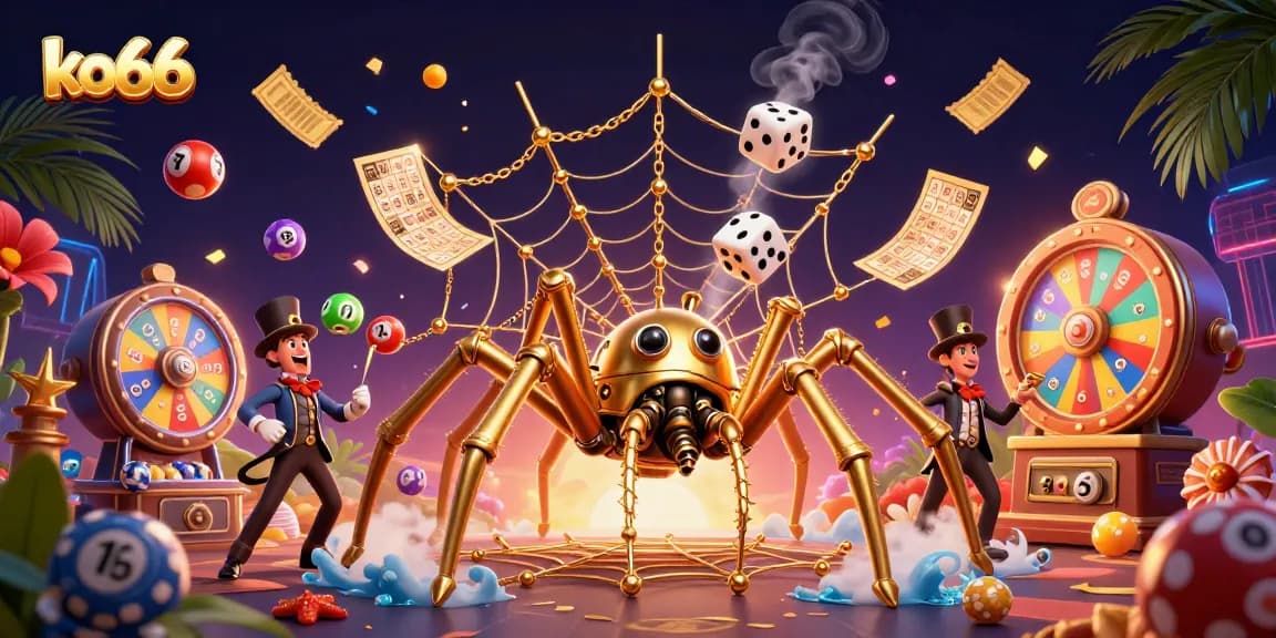 Experience thrilling gameplay with ko66's stunning casino scene featuring vibrant lottery elements.