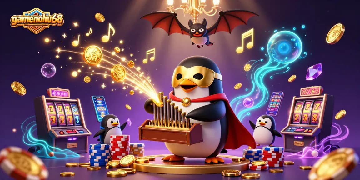 Experience exciting gameplay at gamenohu68 with vibrant 3D scenes of slot machines and lavish casino elements.
