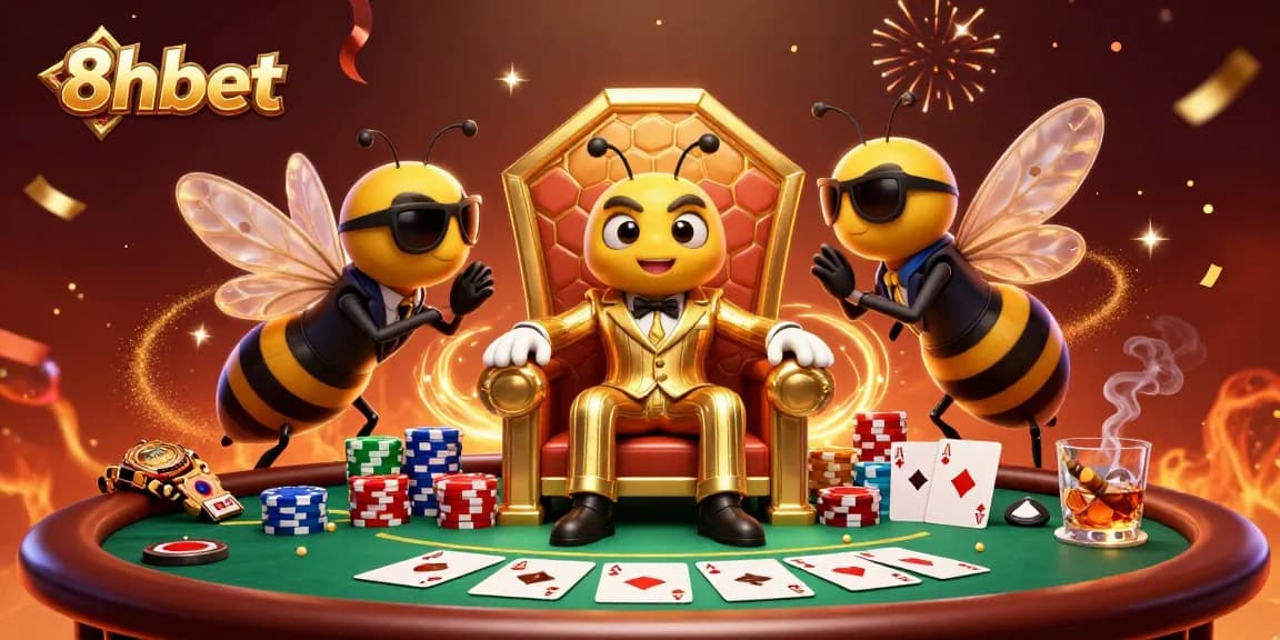 Engage with immersive 8xbet gaming experiences featuring vibrant casino scenes and cartoon characters.