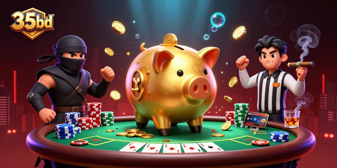 Experience thrilling poker action with 35bd as golden coins rain from the epic showdown!