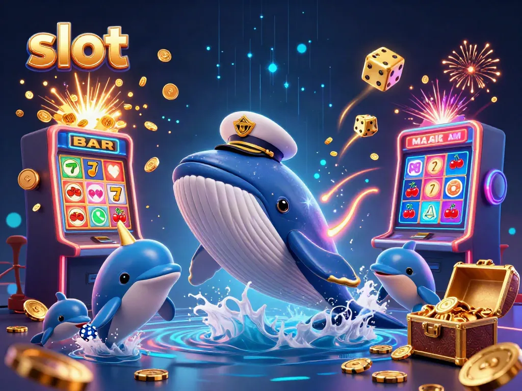 Engage with vibrant slot dynamics featuring a cartoon whale and thrilling jackpots.