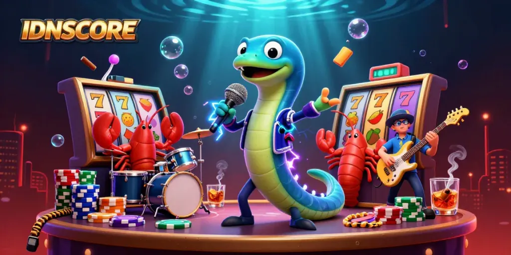 Experience thrilling gameplay at IDNSCORE with vibrant slot reels in an underwater casino.