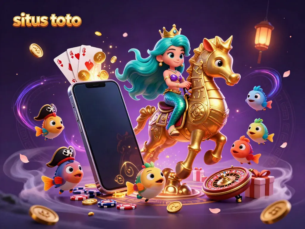 Experience excitement with situs toto, featuring a mermaid princess and 3D gaming elements in a vibrant underwater scene.