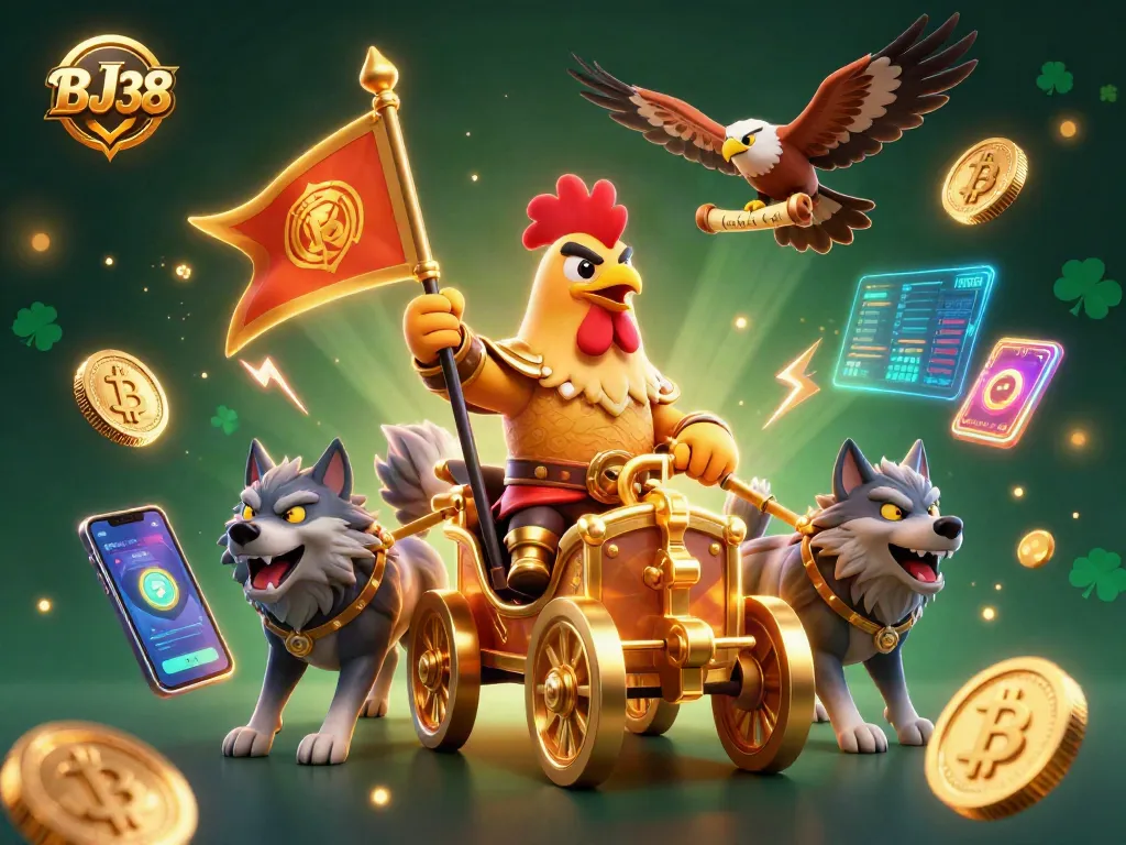 Experience thrilling gameplay with BJ38 in a captivating casino scene featuring dynamic characters and crypto elements.