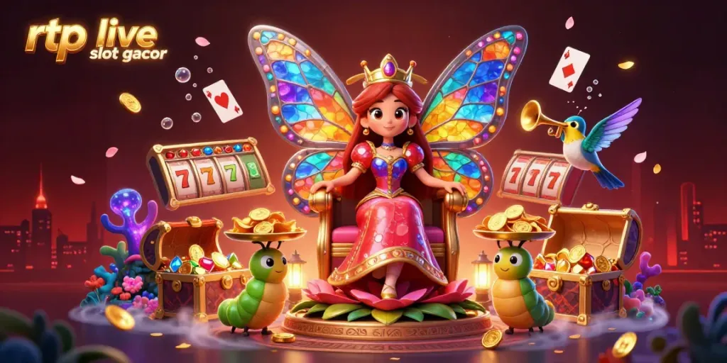 Experience thrilling rtp live slot gacor action with vibrant 3D characters and casino elements.