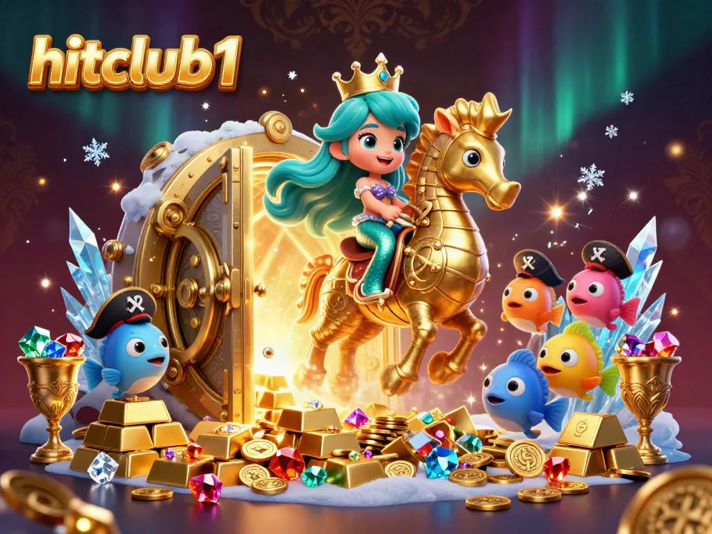 Engage in exciting gameplay at hitclub1 with a colorful mermaid and seahorse surrounded by treasures.