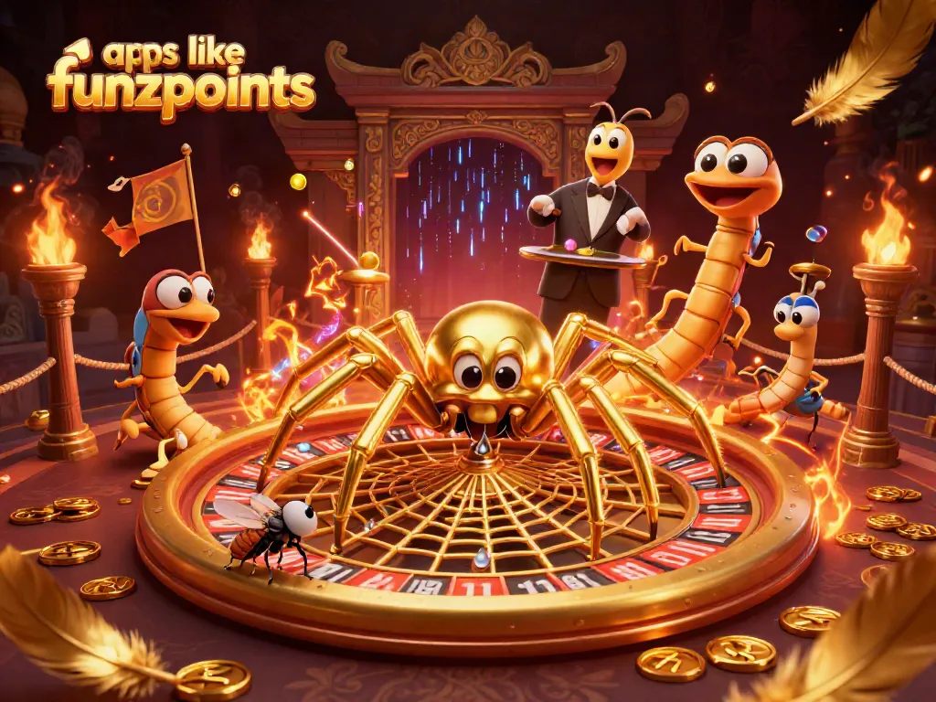 Spin a thrilling web of games with apps like Funzpoints at captivating sweepstakes casinos.