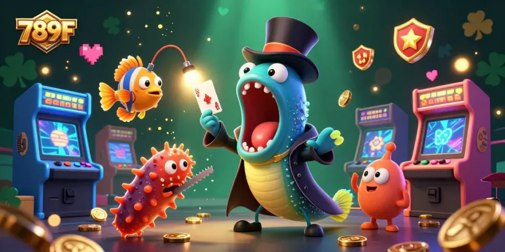 Experience thrilling betting action at 789F with a whimsical underwater magic show featuring vibrant casino elements.