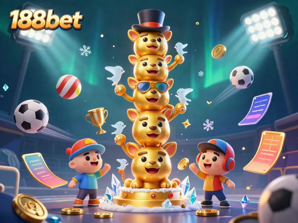 Engage in the exciting world of 188bet sports betting with dynamic illustrations and vibrant casino elements.