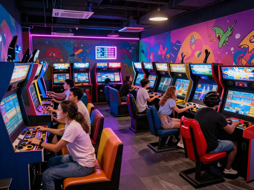 Trải nghiệm gaming thú vị tại f168 với bạn bè, không gian vui nhộn và trò chơi đầy màu sắc.