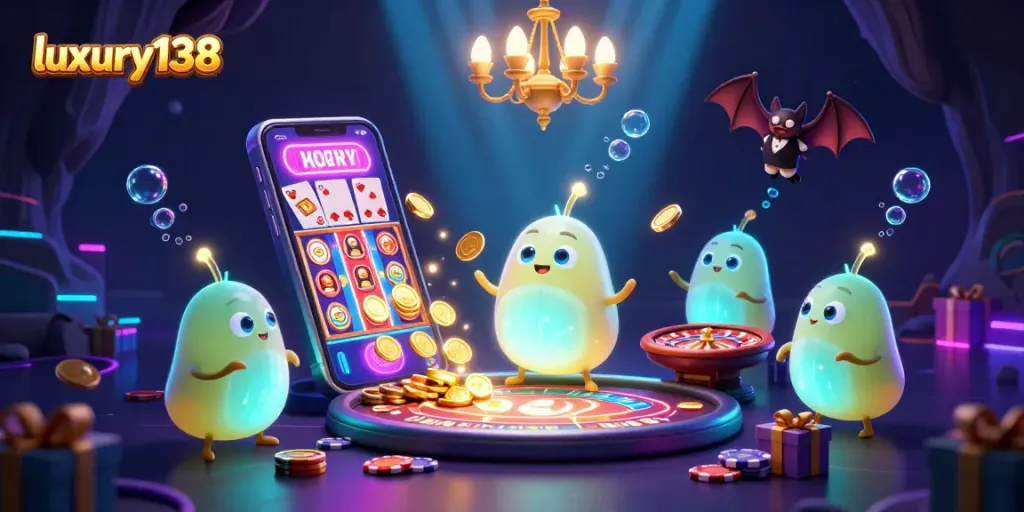 Experience luxury138's vibrant casino adventure as bioluminescent glowworms illuminate the scene with stunning games and lively energy.