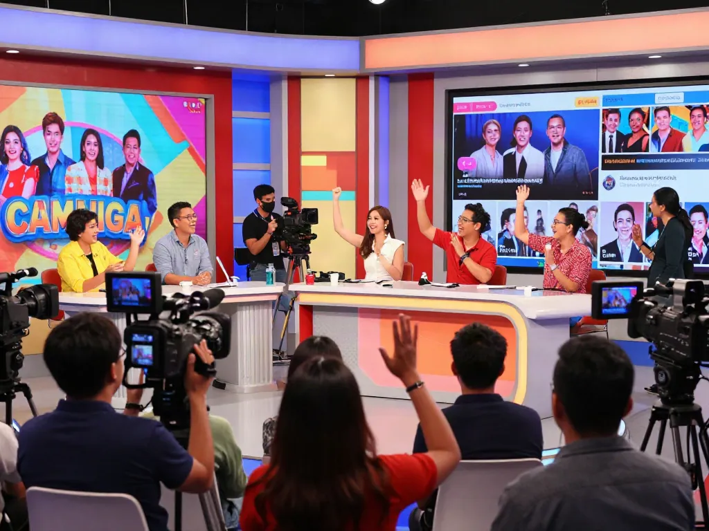 Exciting live broadcast scene from kapamilyachannel.com featuring enthusiastic hosts and audience interaction.