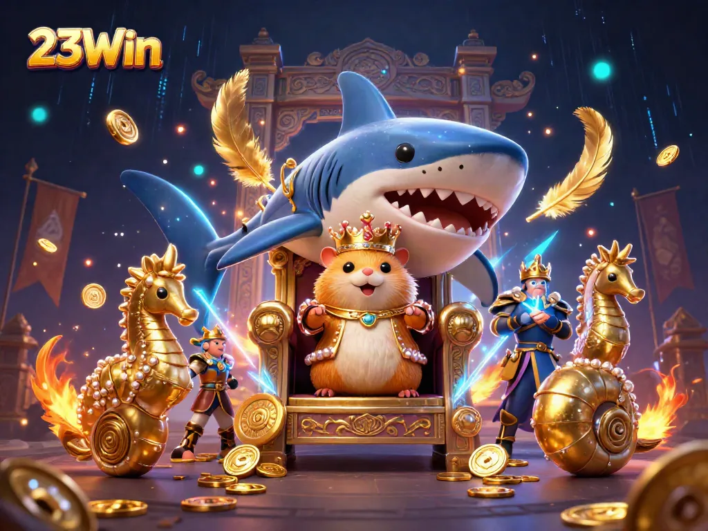 Bet big with 23Win in a vibrant casino scene featuring cartoon characters and dynamic gameplay elements.