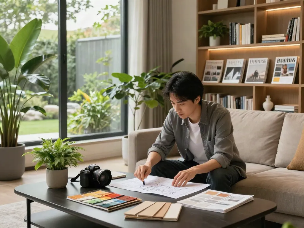 Desain interior modern dengan arsitek meninjau rekayasa di https://bespokegeometry.com/2015/07/22/cocoon/ dengan suasana hangat dan inspiratif.