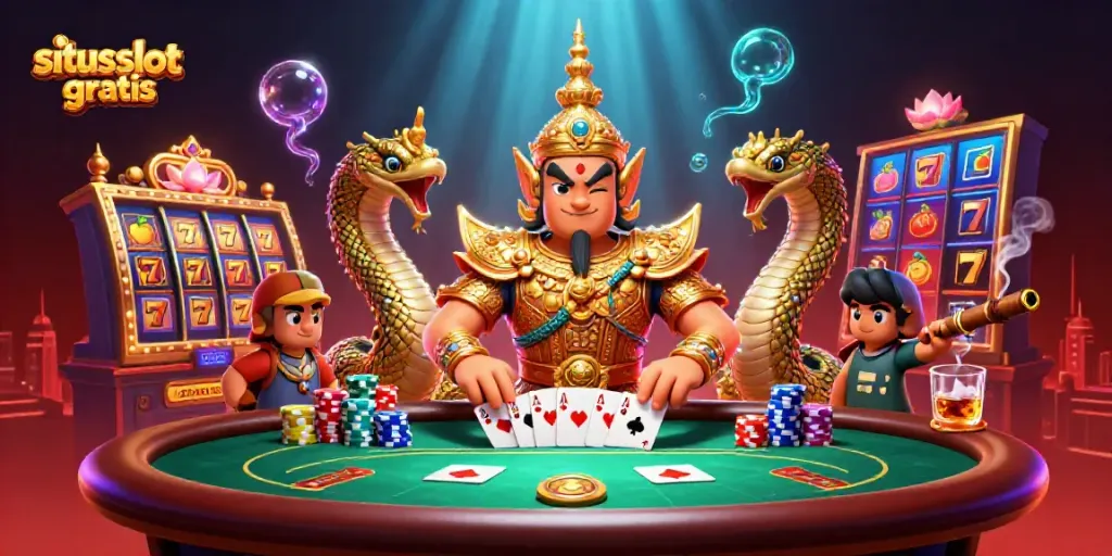 Experience thrilling spins at situs slot gratis with vibrant, engaging 3D casino illustration.