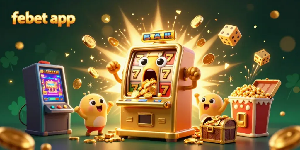 Experience excitement with the febet app as vibrant slot machines celebrate jackpots