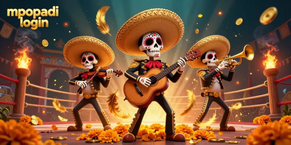 Experience seamless gameplay with mpopadi login in this vibrant Dia de los Muertos-themed casino scene.