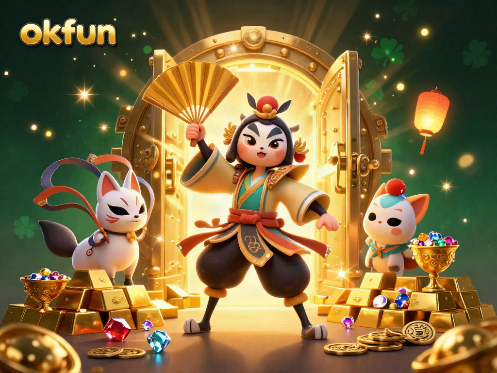 Spin and win with okfun's dazzling casino scene featuring dynamic gaming elements.