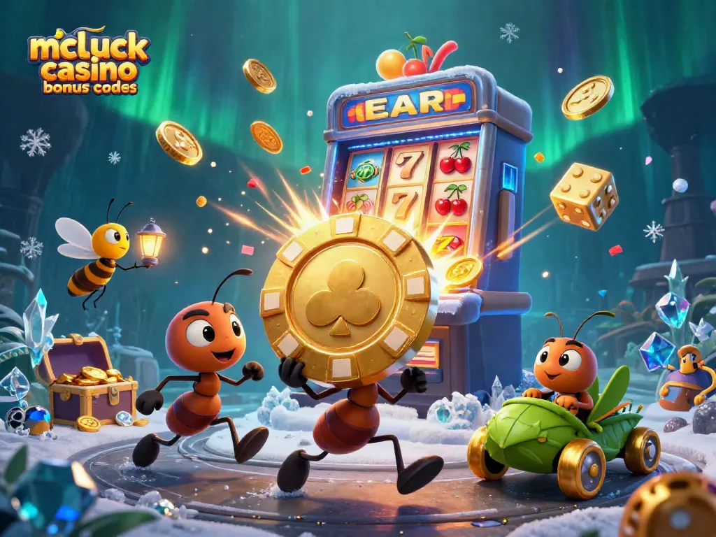 Join the fun with mcluck casino bonus codes, featuring ants on a heist with massive casino rewards!