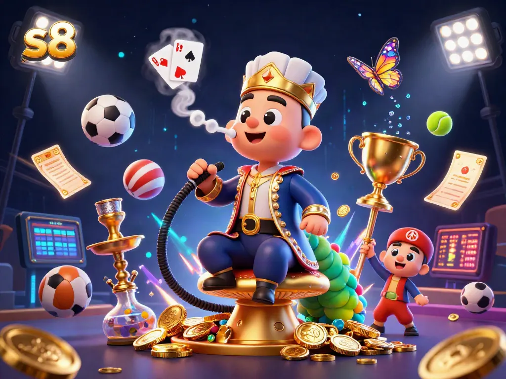 Experience thrilling gameplay with S8 in this vibrant illustration showcasing dynamic casino elements and characters.
