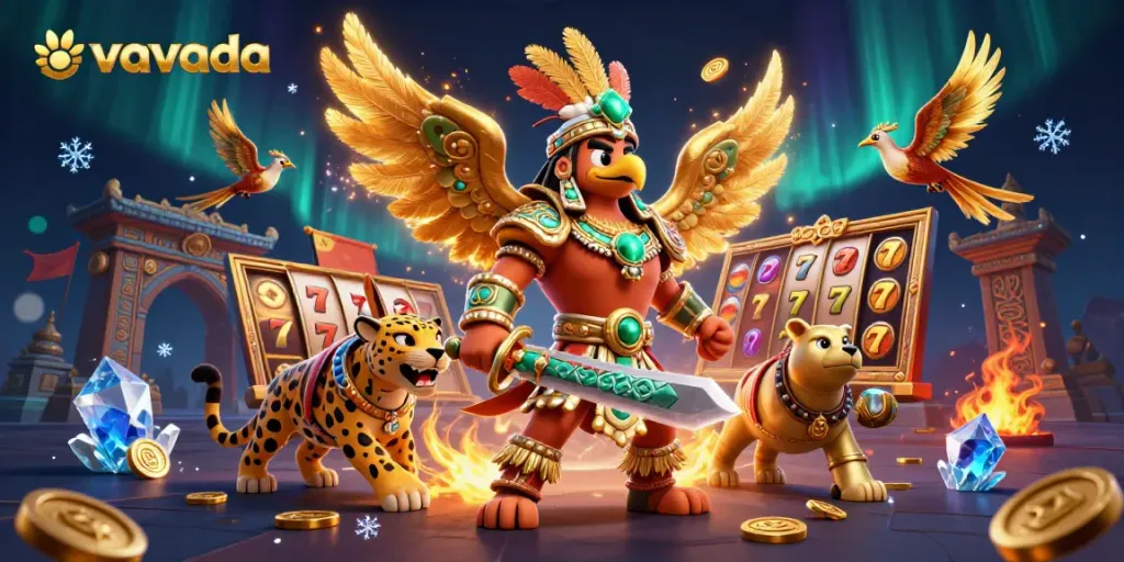 Experience vibrant vavada thrills with 3D warriors and jackpot symbols in an extraordinary casino scene.