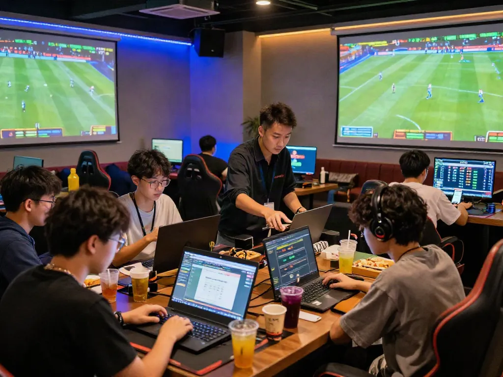 Dynamic online betting environment showcasing ALO8 users engaging in sports betting.