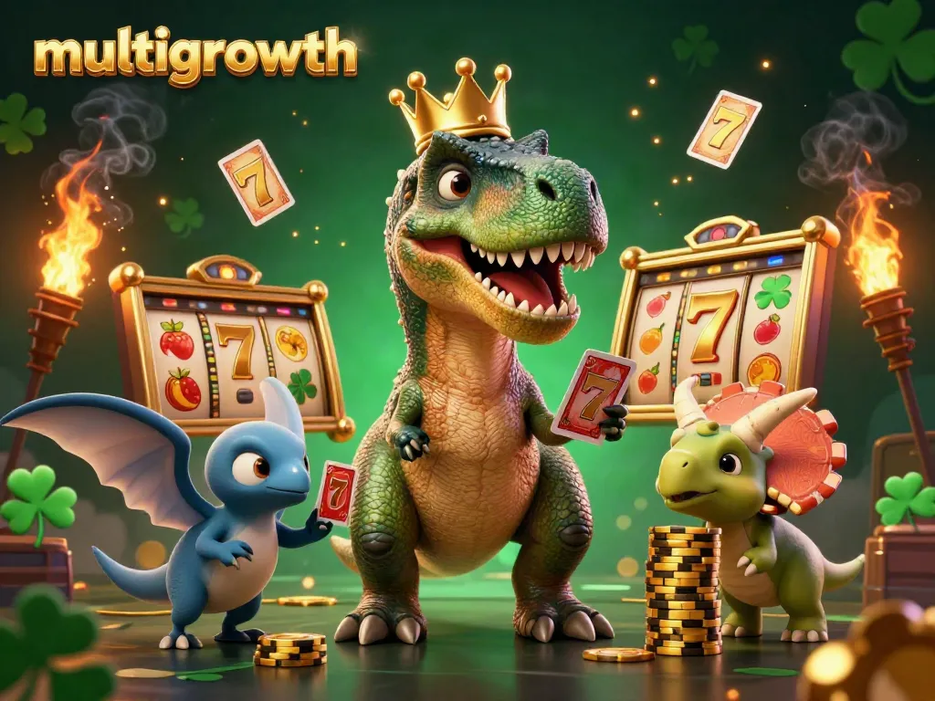 Experience multigrowth in this lively 3D casino scene with vibrant characters and engaging game elements.