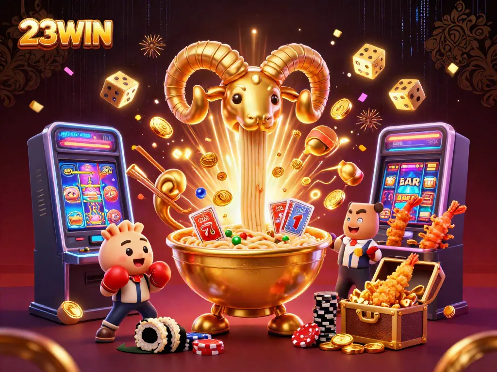 Engage in thrilling action at 23WIN with vibrant casino characters and dynamic gaming elements.