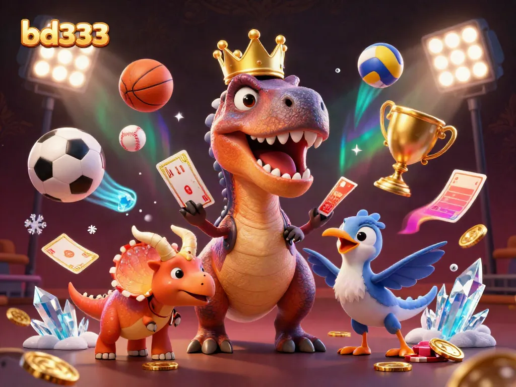 Engage with bd333's vibrant casino scene featuring animated characters and dynamic game elements.