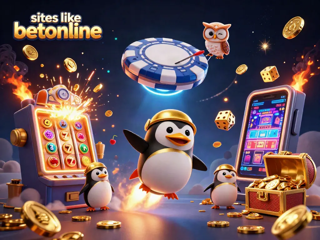 Experience thrilling gameplay with sites like betonline featuring a golden penguin and bursting jackpots.