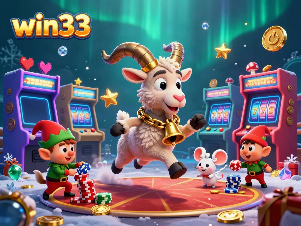 Experience win33's festive casino excitement with Krampus, an angel mouse, and mischievous elves!