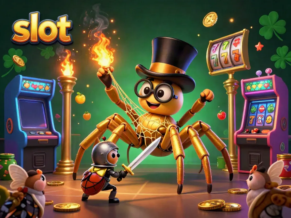 Menghasilkan slot dengan simbol keberuntungan dan pemandangan menarik dari tarantula emas dan ksatria belalang.