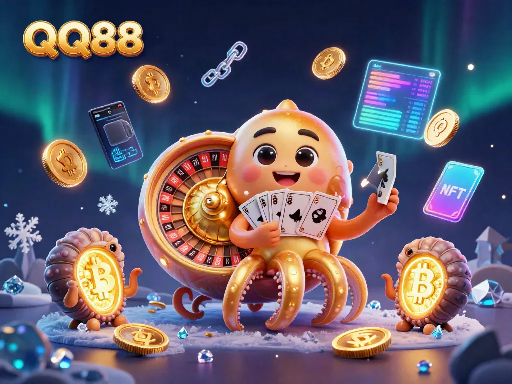 Experience thrilling gameplay with QQ88 featuring ancient nautilus and vibrant crypto coins.