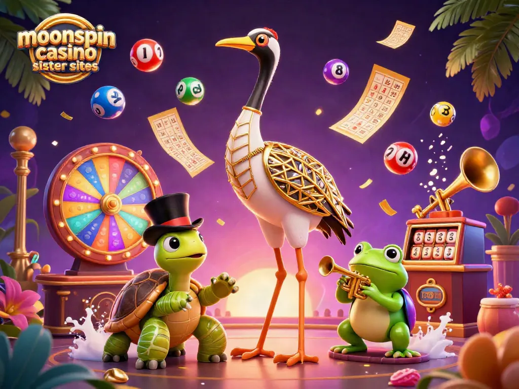 Experience thrilling gameplay at moonspin casino sister sites with vibrant casino elements and animated characters.