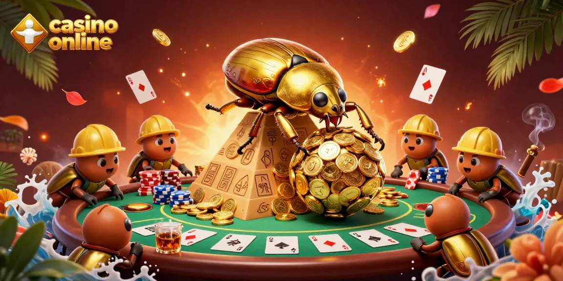 Spin the reels and discover casino online excitement with golden coins and poker elements.