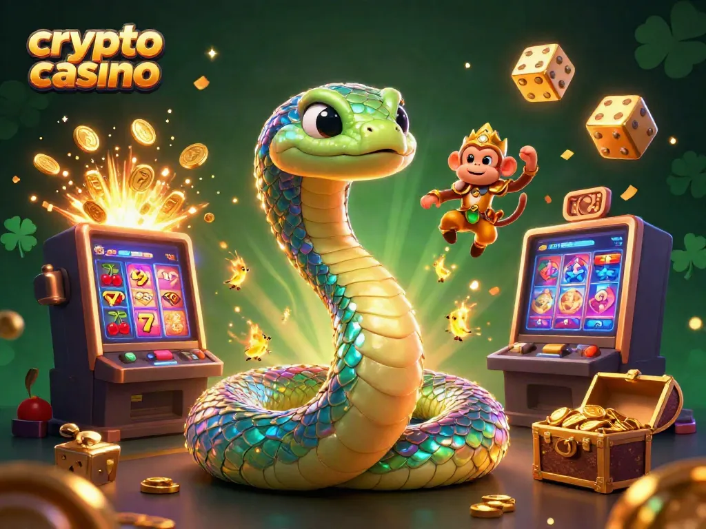 Experience the thrill of a crypto casino with vibrant characters and dynamic gaming elements.