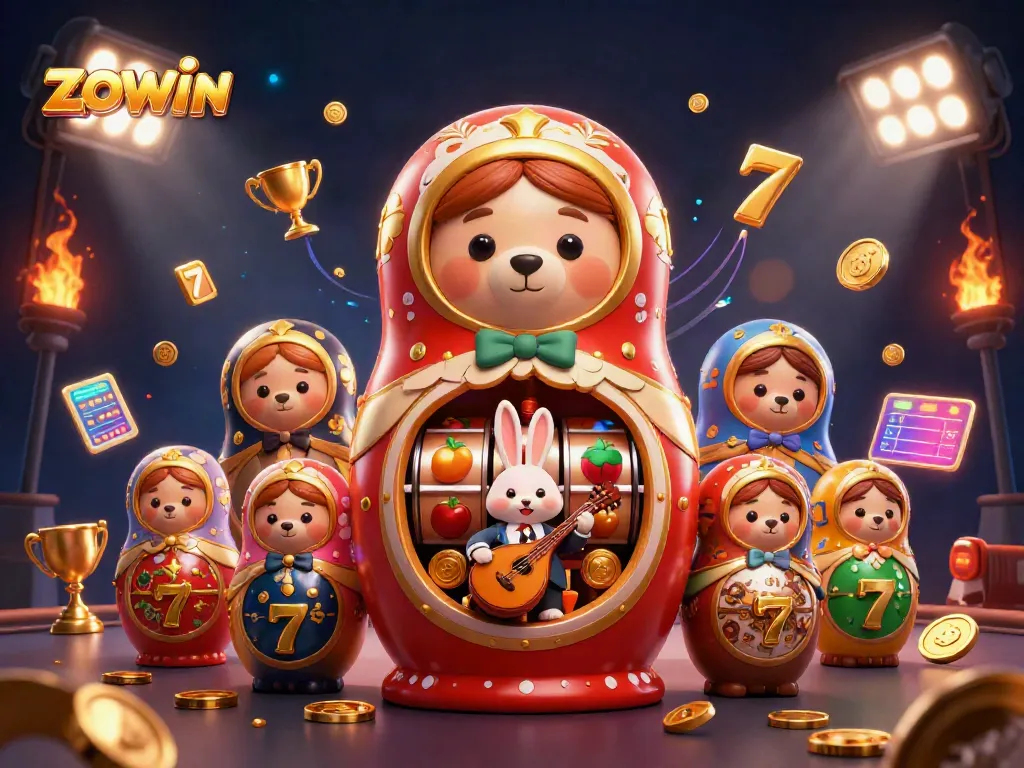 Engage with the exciting slot gaming experience at zowin, featuring vibrant characters and casino visuals.