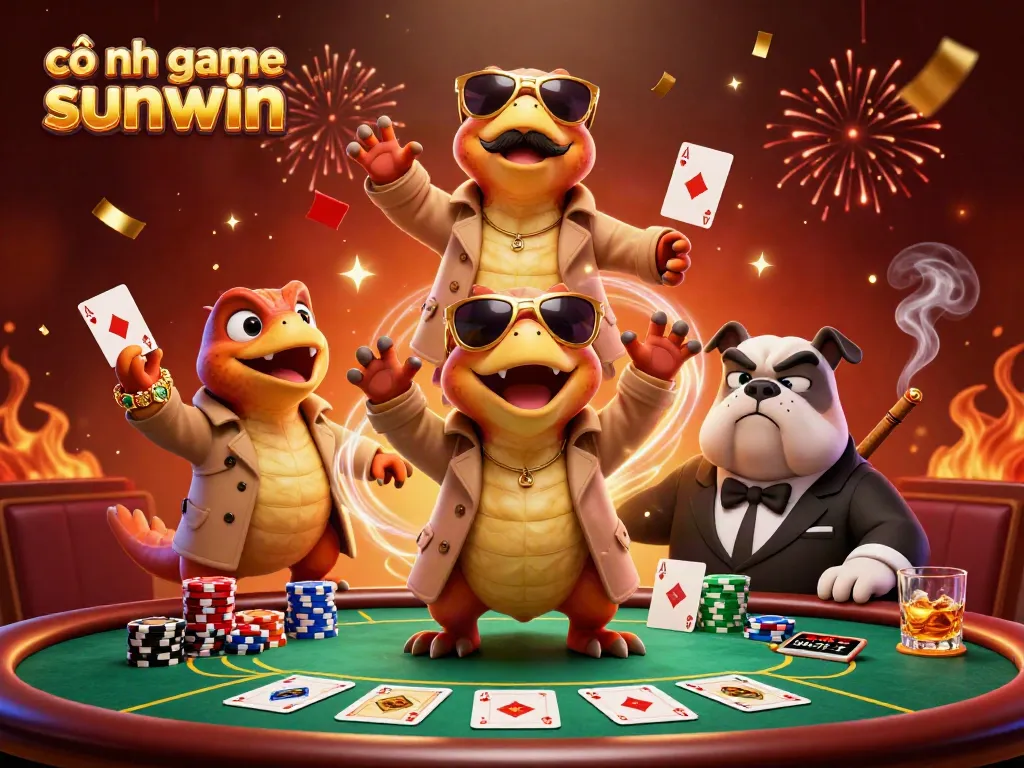 Engaging scene of cổng game sunwin with three raptors in a trench coat attempting to enter a VIP casino lounge.