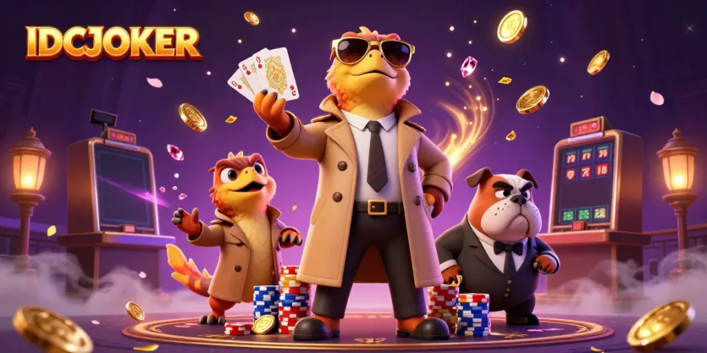 Experience the thrilling casino world with IDCJOKER where three raptors hilariously attempt to enter a VIP lounge.