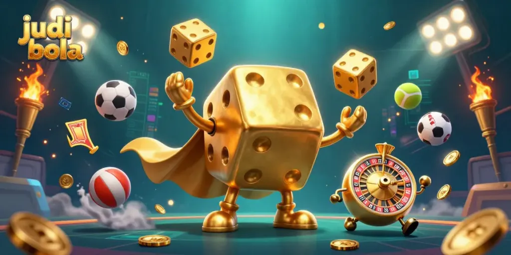 Experience the thrill of judi bola with a dynamic scene showcasing sports betting excitement.