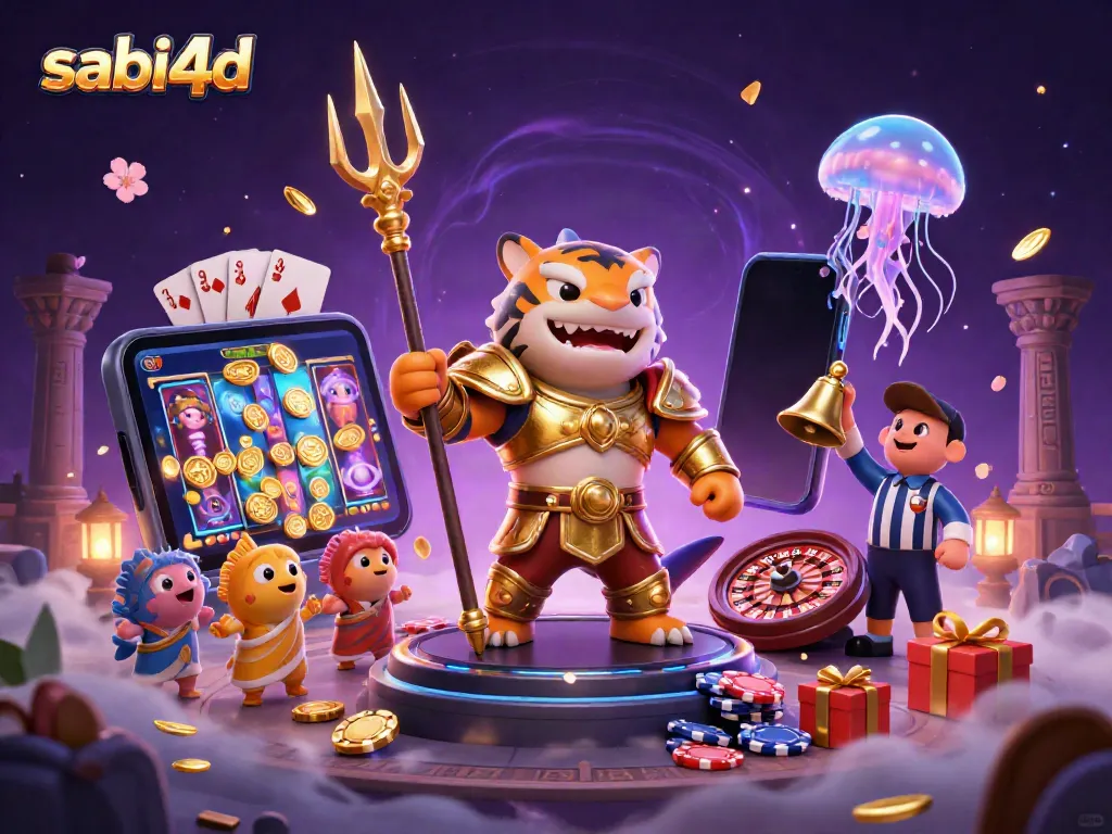 Engage in thrilling gaming adventures with sabi4d featuring a golden gladiator shark amidst underwater casino action.