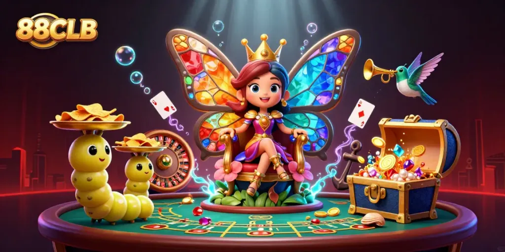 Experience thrilling gameplay at 88CLB, featuring captivating characters and vibrant casino elements.