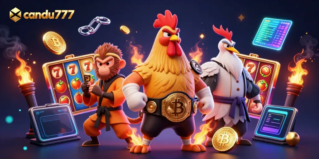 Permainan slot online di CANDU777 dengan simbol buah dan jackpot, menghadirkan pengalaman slot yang menarik.