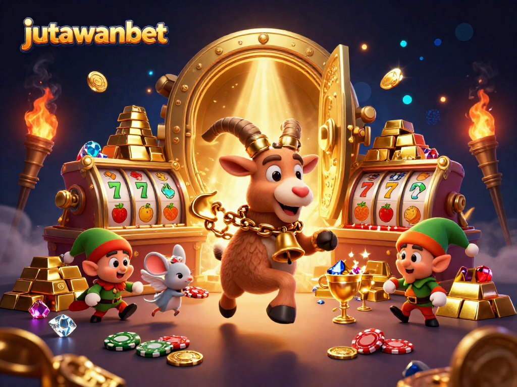 Experience the thrilling world of juntawanbet with engaging slot games and dynamic characters in a festive casino.