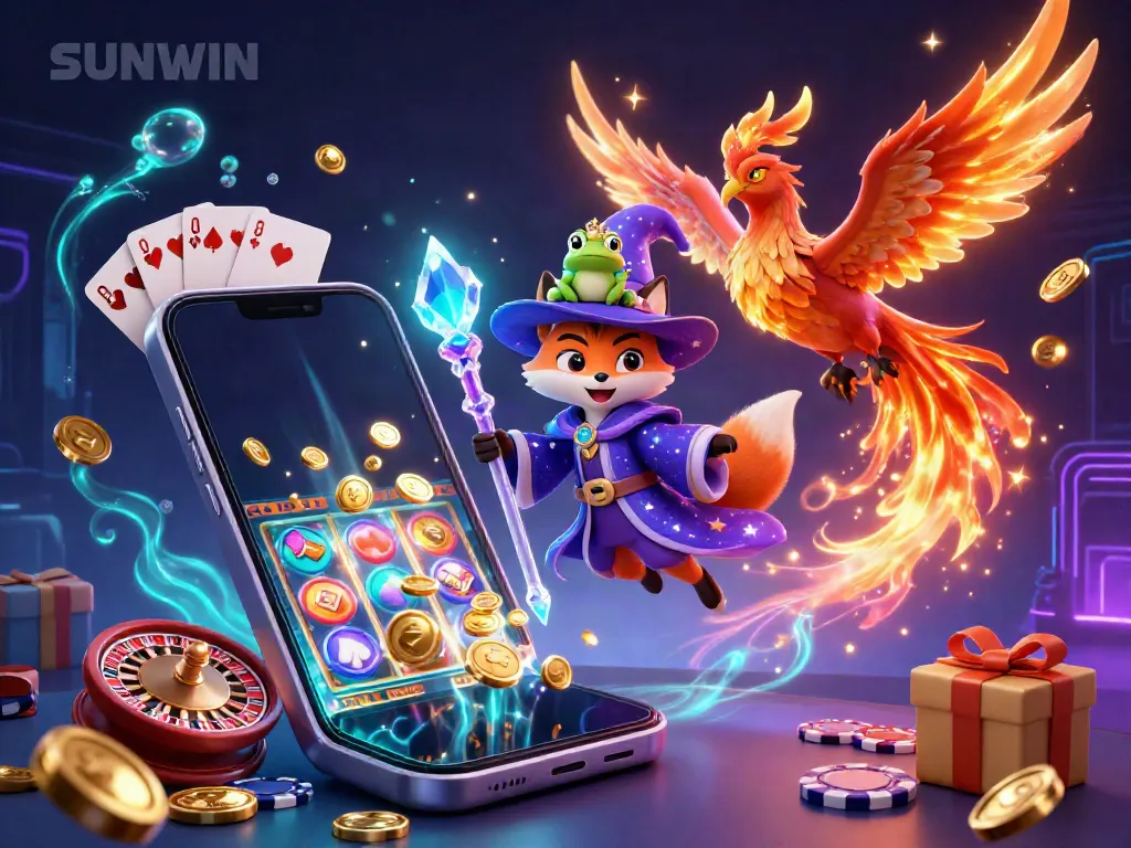 Engage with SUNWIN's vibrant fantasy scene of magical characters showcasing thrilling casino games.