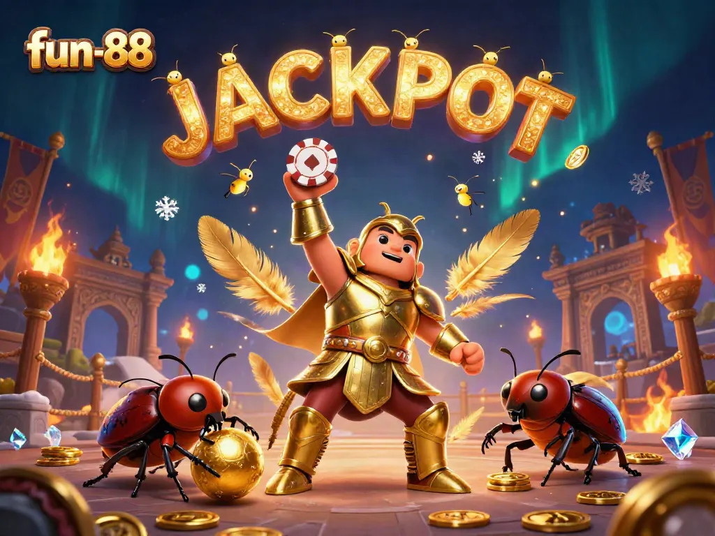 Experience the thrill of fun-88 with dynamic casino elements and winning symbols illustrated.